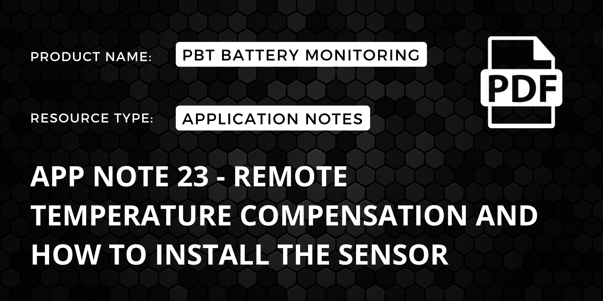 App Note 23 - Remote Temperature Compensation and How to Install the Sensor